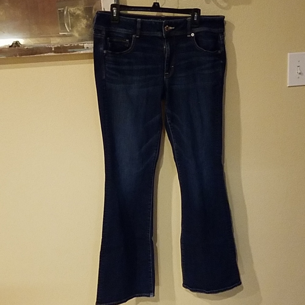 Dark denim jeans long